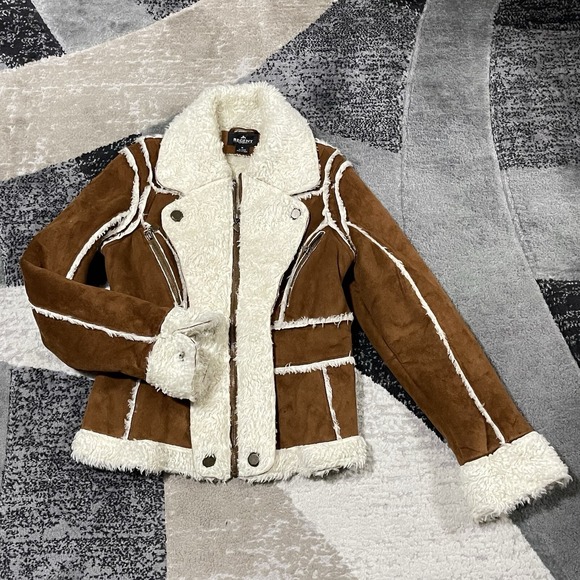 Regent Park Jackets & Blazers - Regent & Company Jacket Faux Suede Women Medium Western Shearling Line Coat Yoke